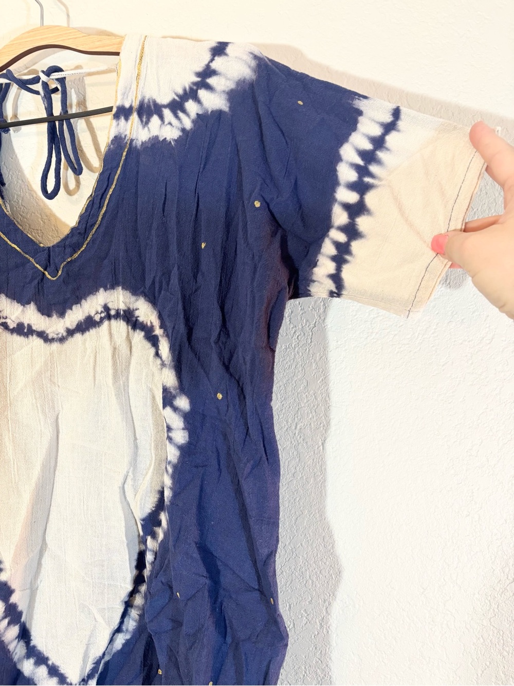 Natural Life Sayulita Kaftan Blue Tie Dye Swim Coverup OS - Picture 7 of 10